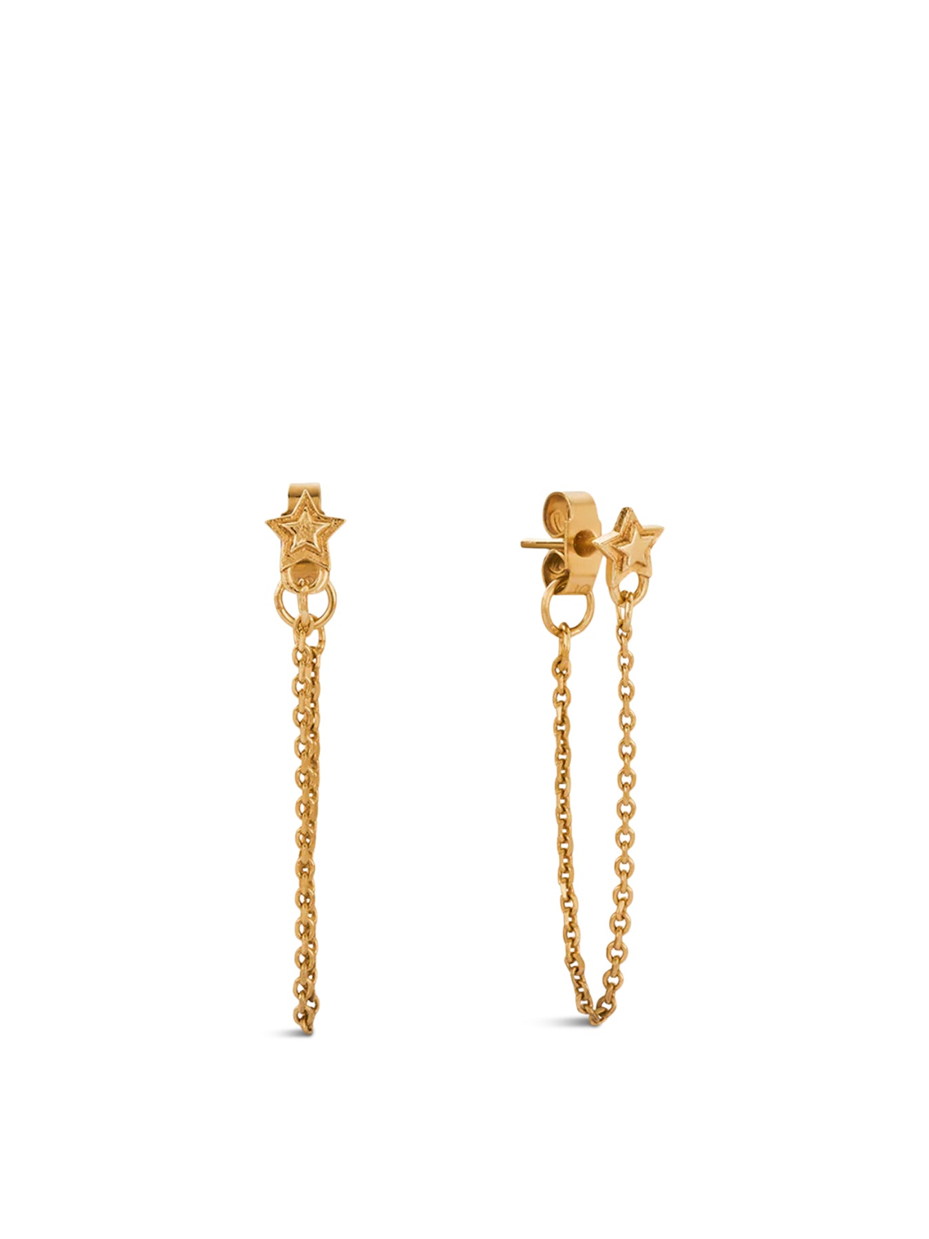 Radiant Essence Chain Stud Earrings Gold