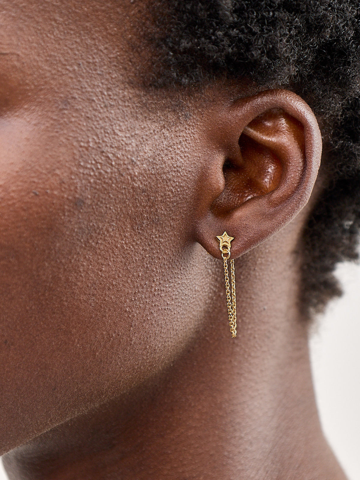 Radiant Essence Chain Stud Earrings Gold