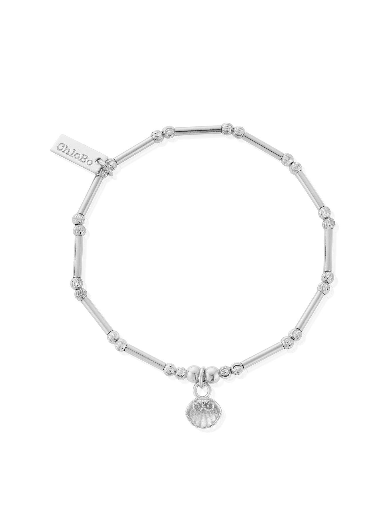 Dainty Moon Cut Sparkle Travel Seeker Bracelet Silver
