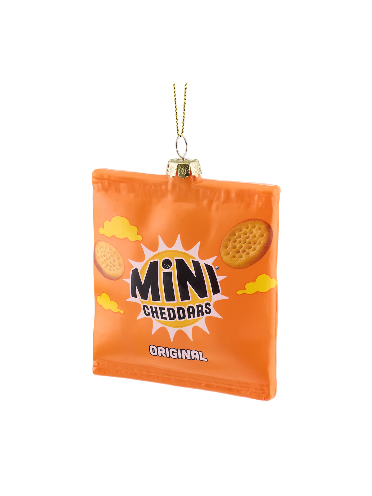 Mini Cheddar Packet Glass Christmas Decoration 9cm