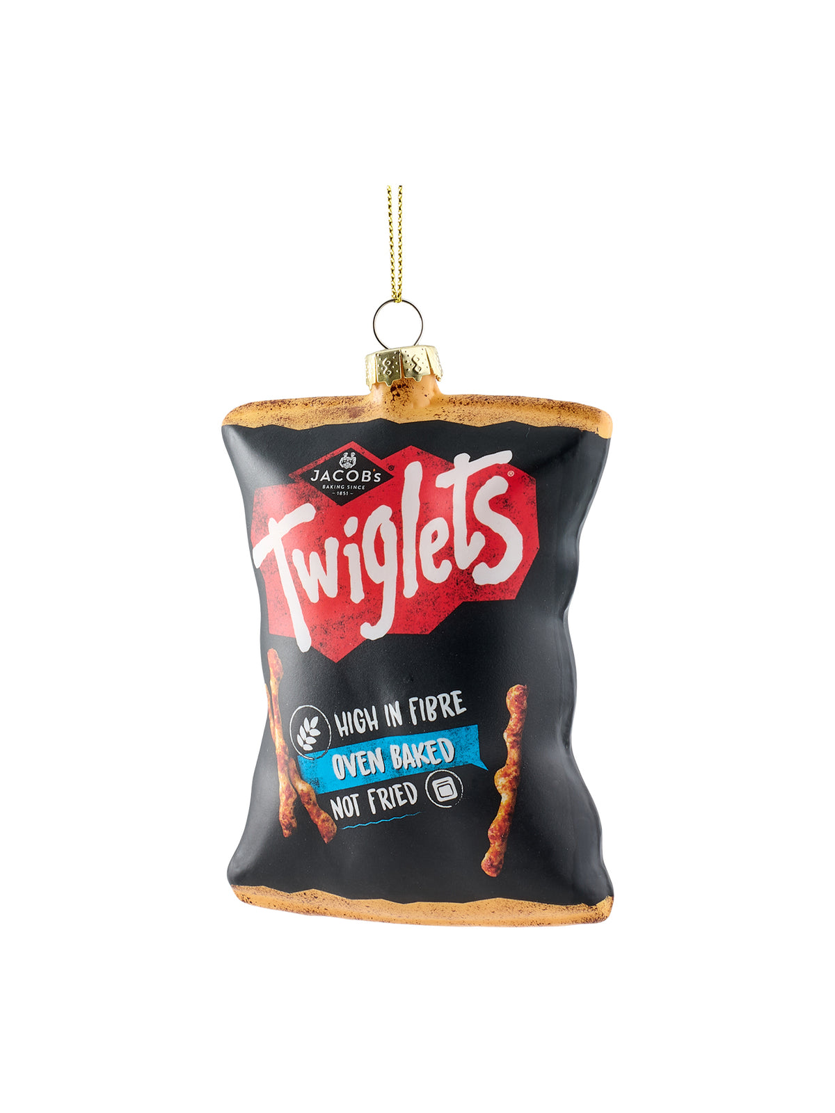 Twiglets Packet Glass Christmas Decoration 9cm
