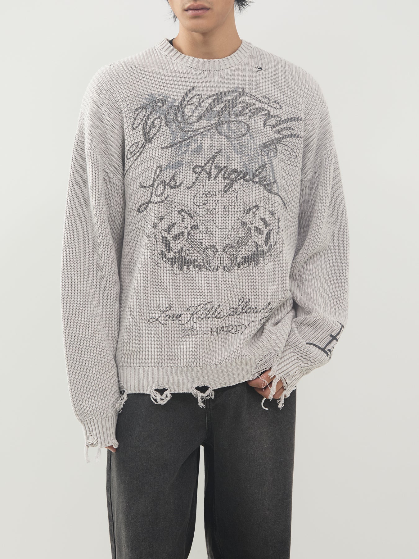 Soaring Los Angeles Cotton Knitted Crew Neck Jumper