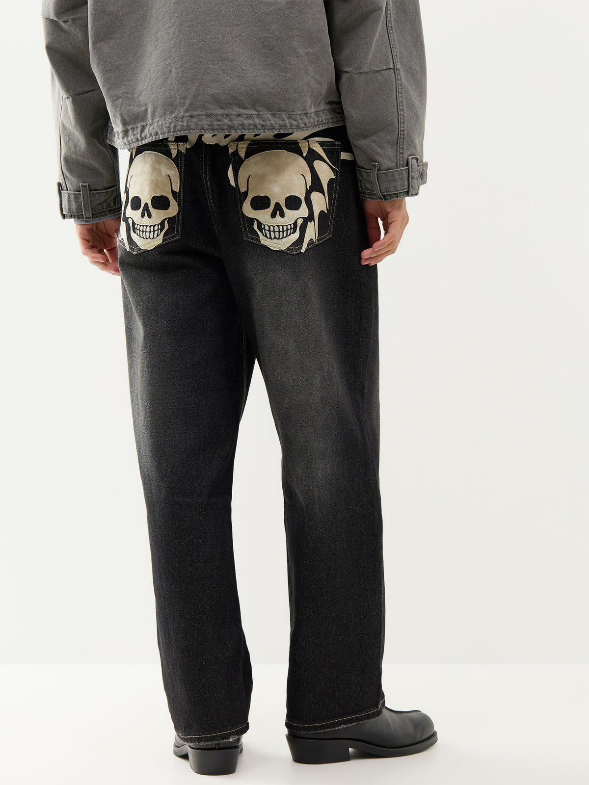 Flying Skull Relaxed Cotton Jeans