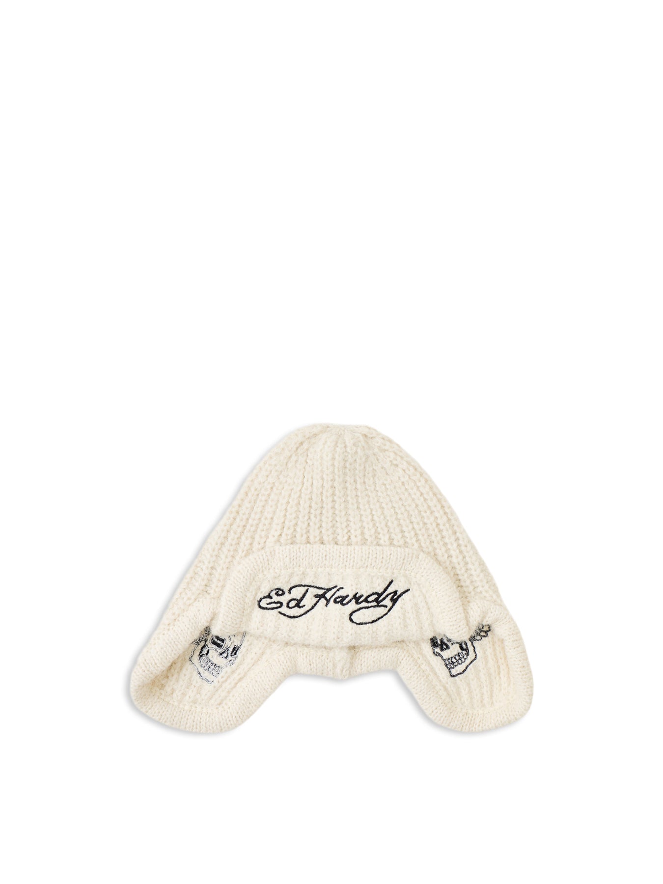 Flaming Skull Knit Trapper Hat