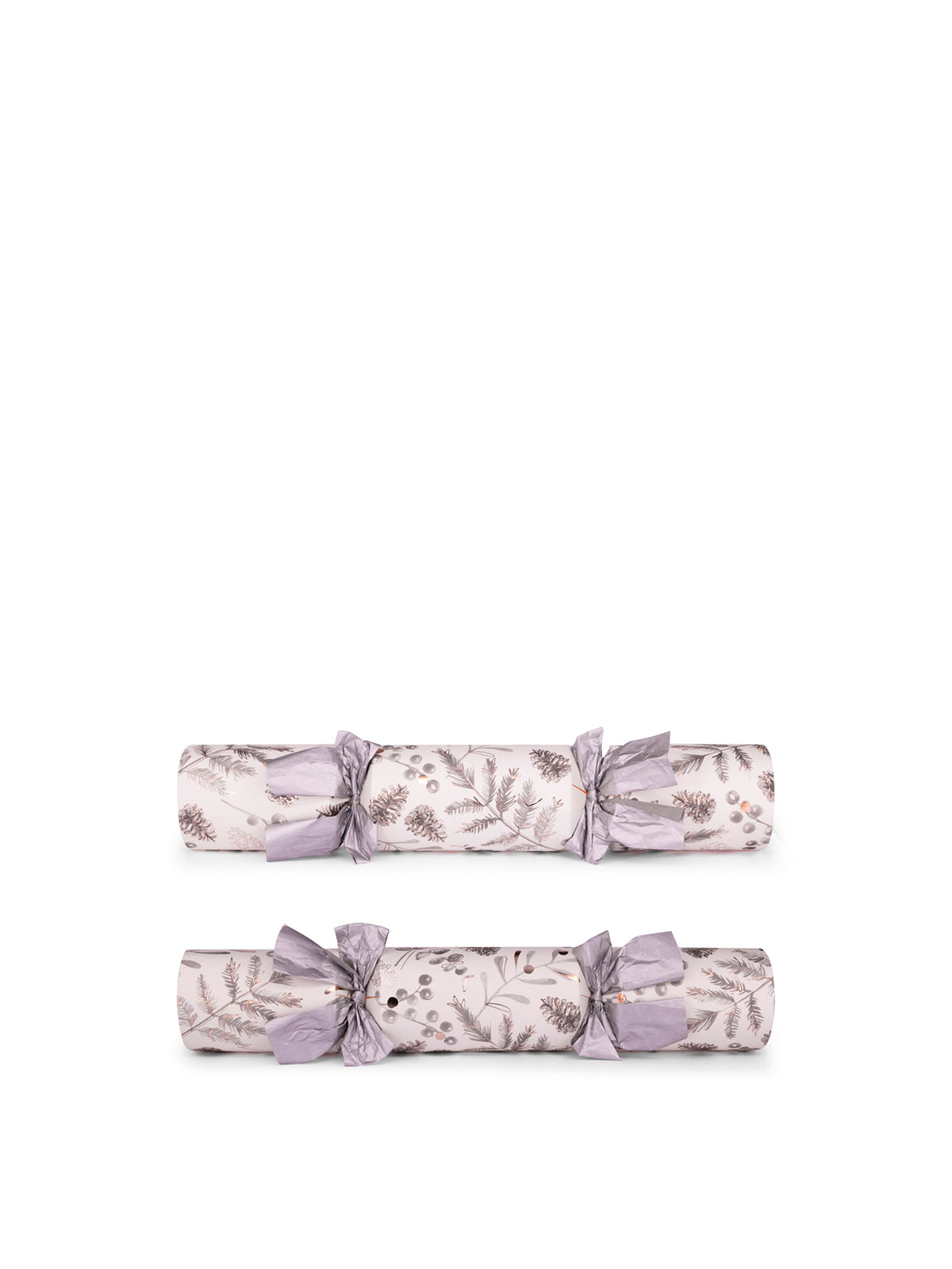 Silver Pinecones 14-Inch 8-Piece Christmas Cracker Set - Silver