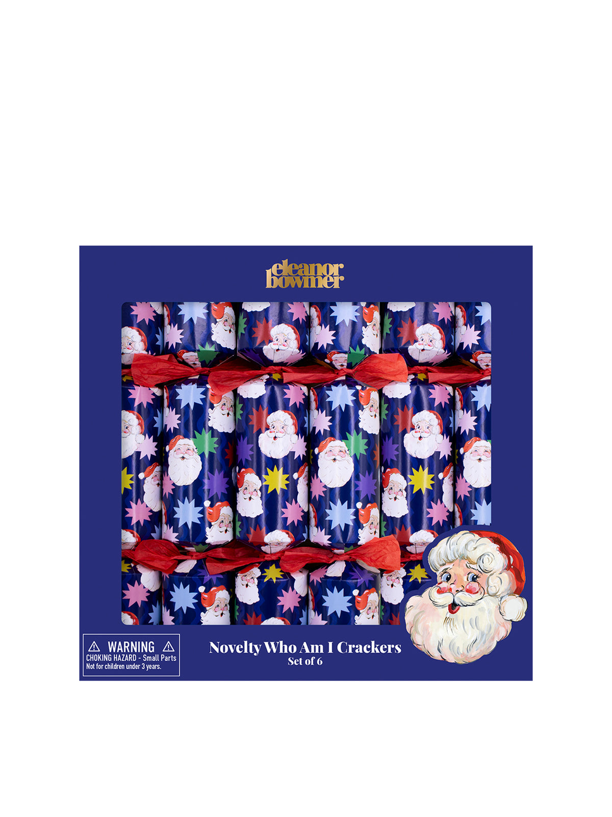 Starstruck Santa 12-Inch Christmas Crackers - Blue