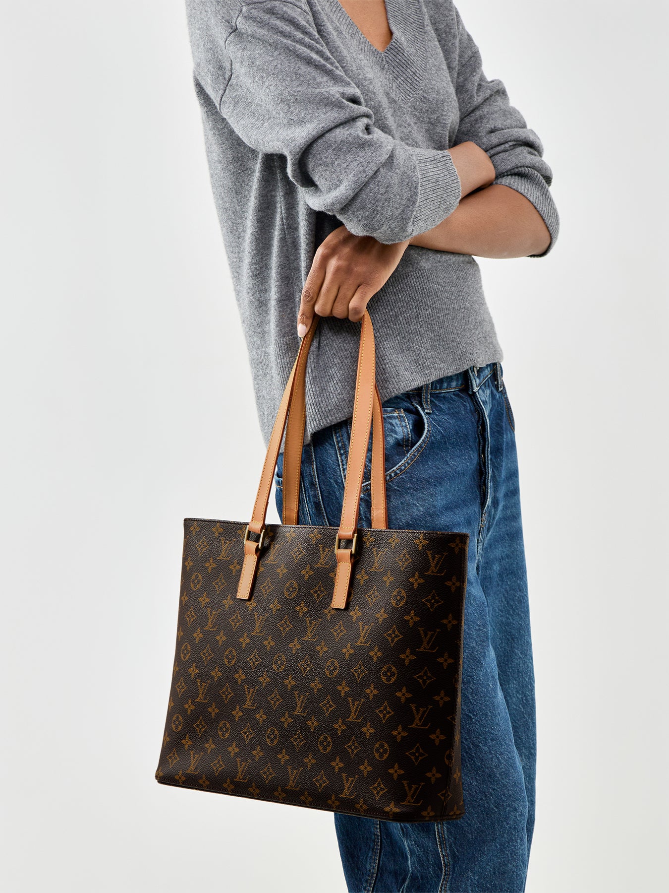Vintage Monogram Luco Tote Bag Brown