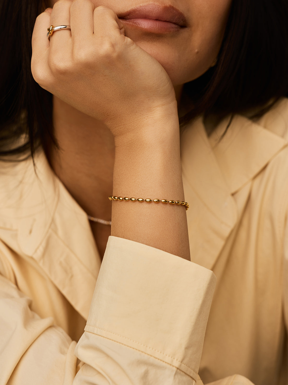 Missoma Molten Olive Chain Bracelet Gold