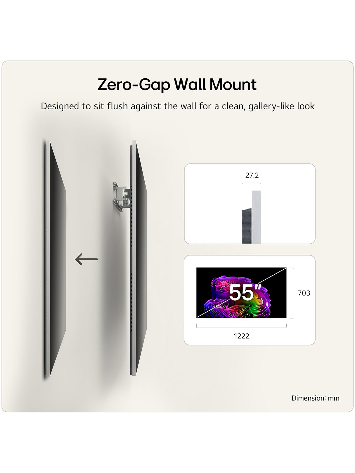 G64 55 Inch 4K OLED Evo AI Wall Mount Smart TV 2026
