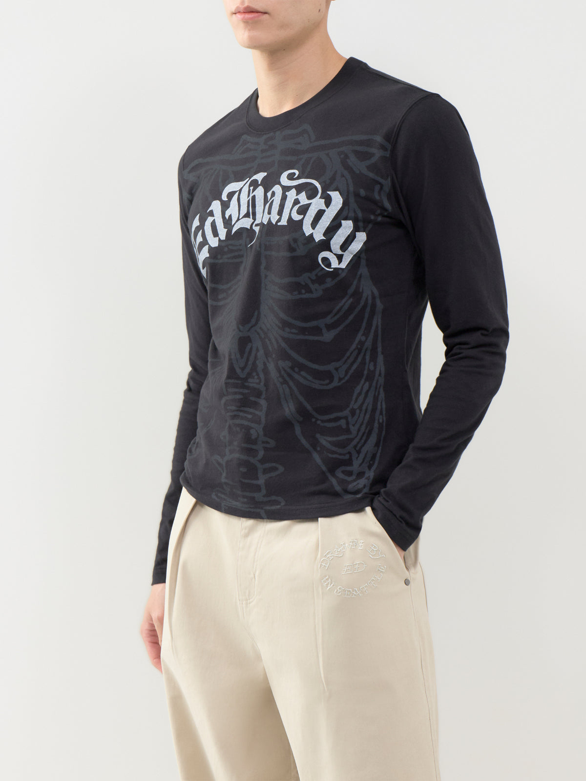 Gothic Skeleton Long Sleeve Graphic T-Shirt
