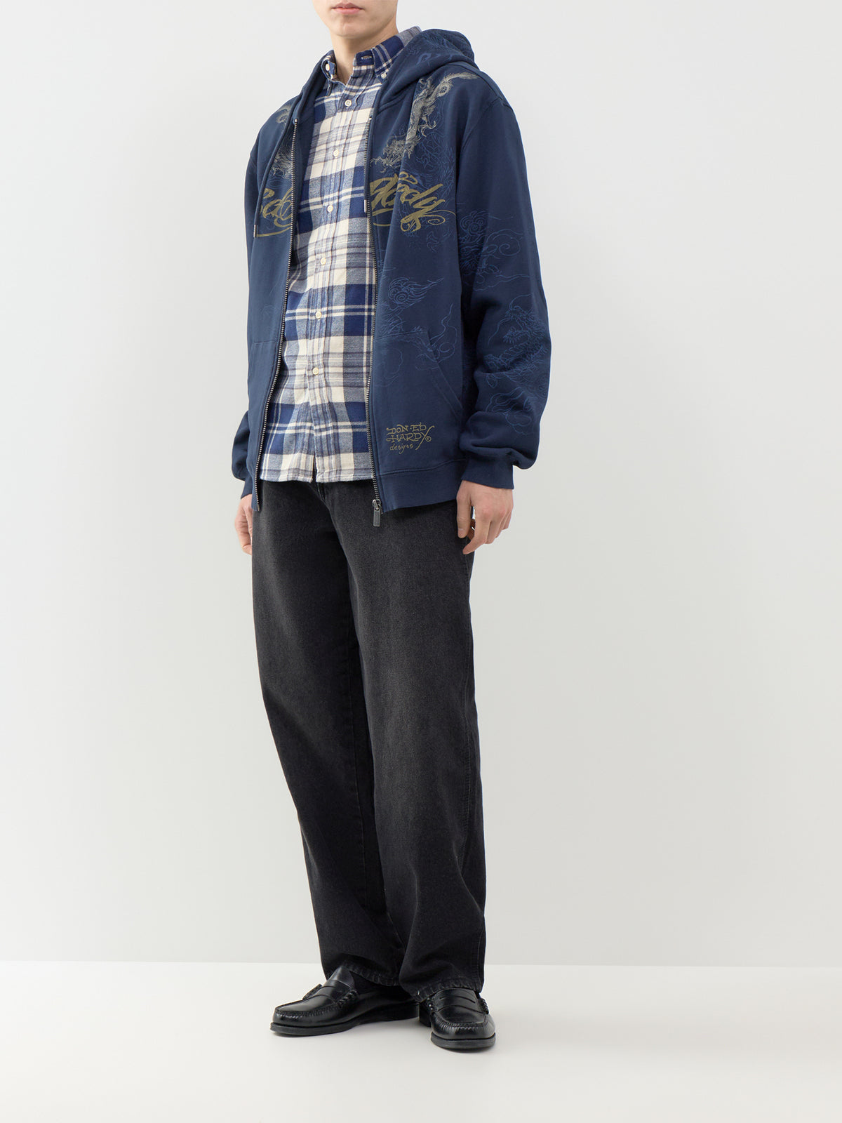 Golden Dragon Relaxed Zip Through Hoodie