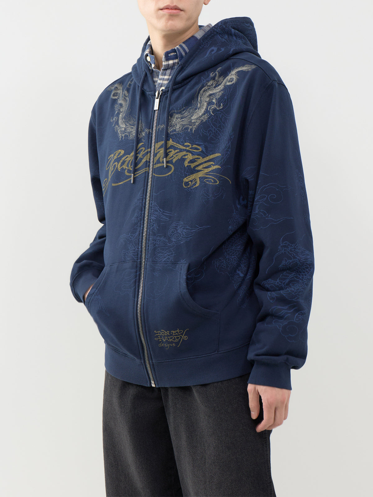 Golden Dragon Relaxed Zip Through Hoodie