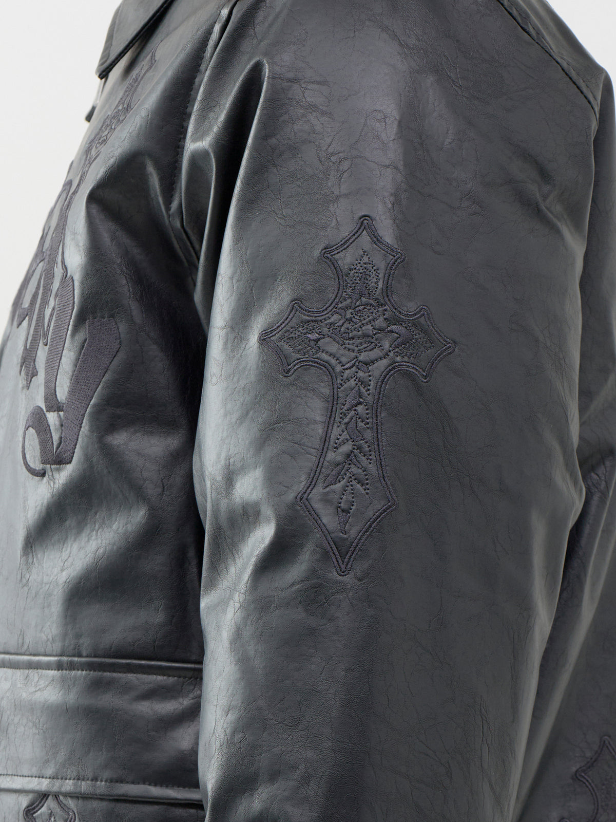 Gothic Embroidered Cross Relaxed Jacket