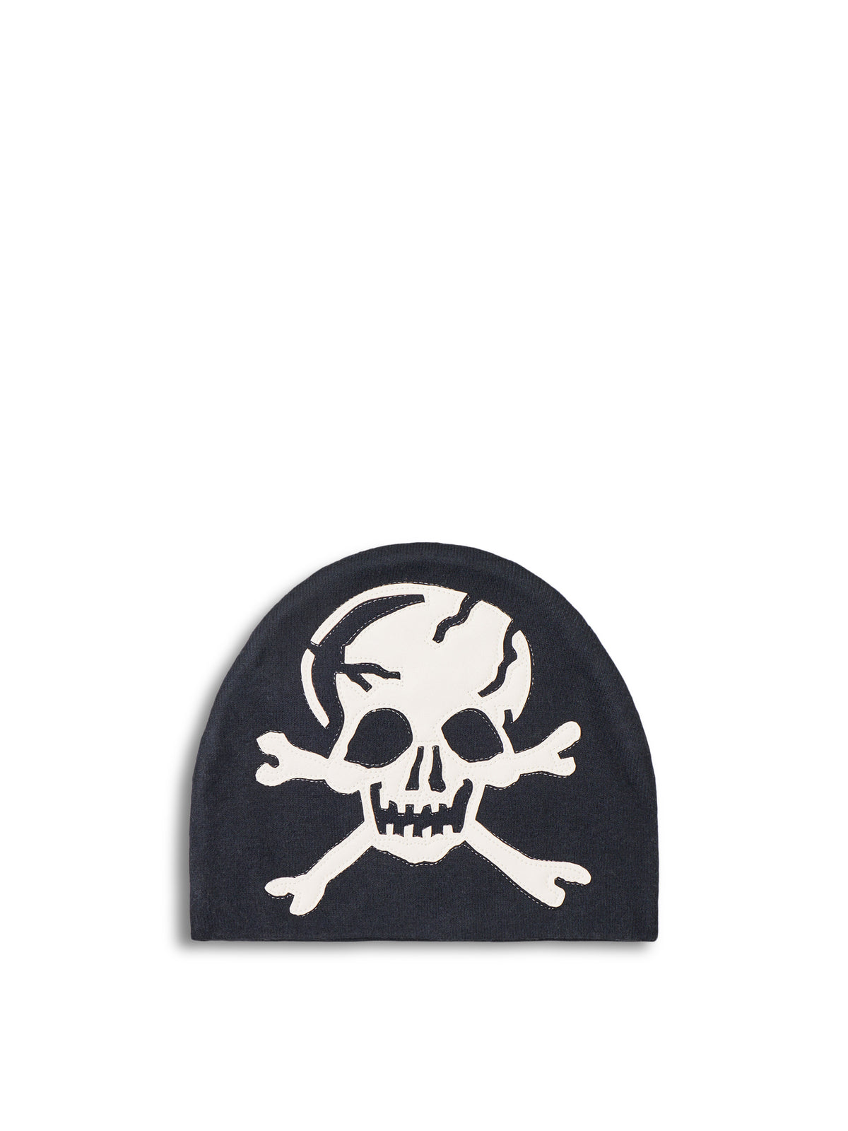 Skull PU Leather Appliqué Beanie