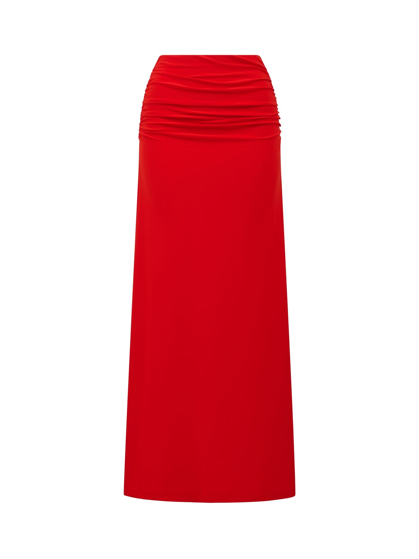 Mimi Flute Maxi Skirt Red