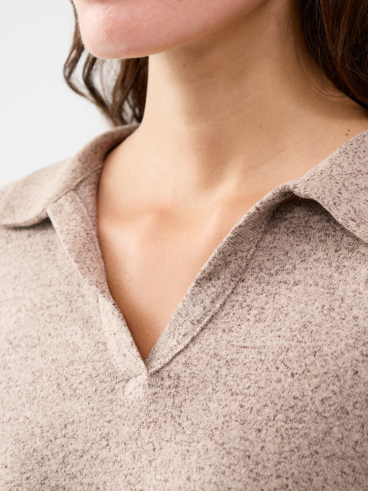 Biara 159 Viscose Blend Collared Knitted Jumper - Camel Melange