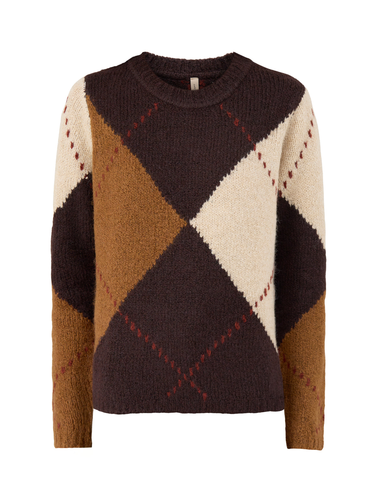 Hacer 2 Wool Blend Argyle Jumper - Brown