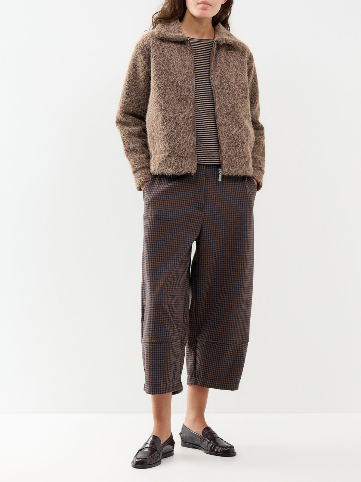 Hira 2 Recycled Zip-Through Jacket - Chocolate Plum Melange