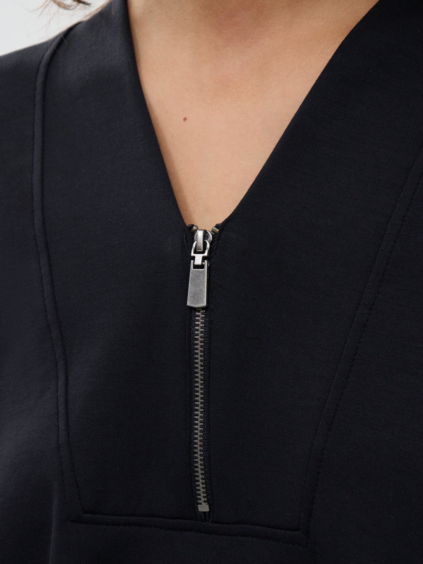 Banu Modal-Blend Quarter-Zip Sweatshirt Black