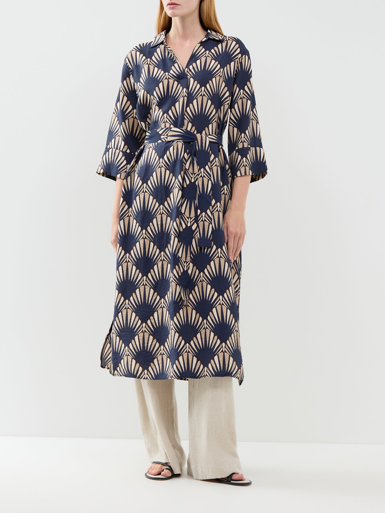Halin ECOVERO Viscose-Blend Printed Midi Dress
