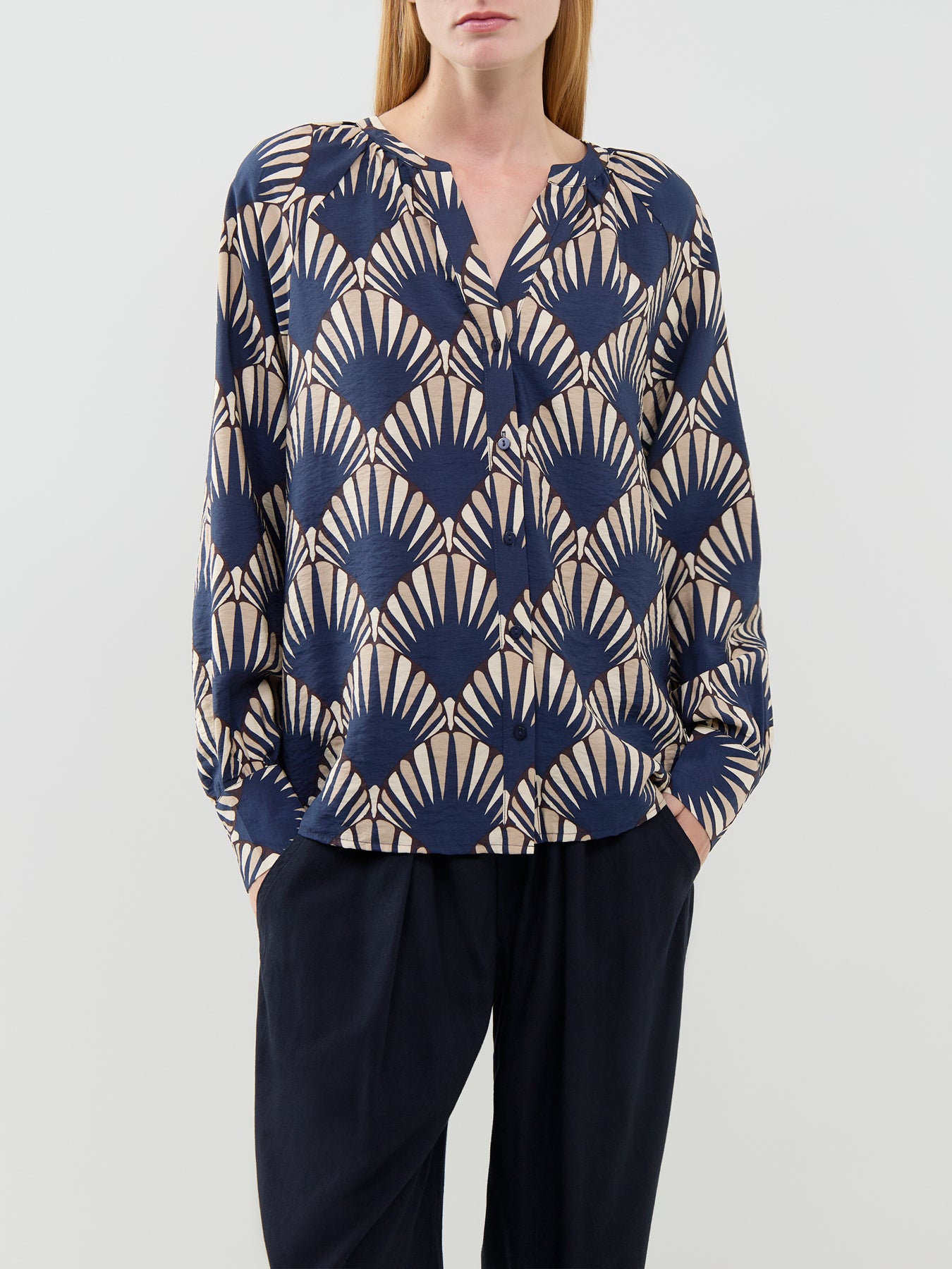 Halin ECOVERO Viscose-Blend Printed Blouse