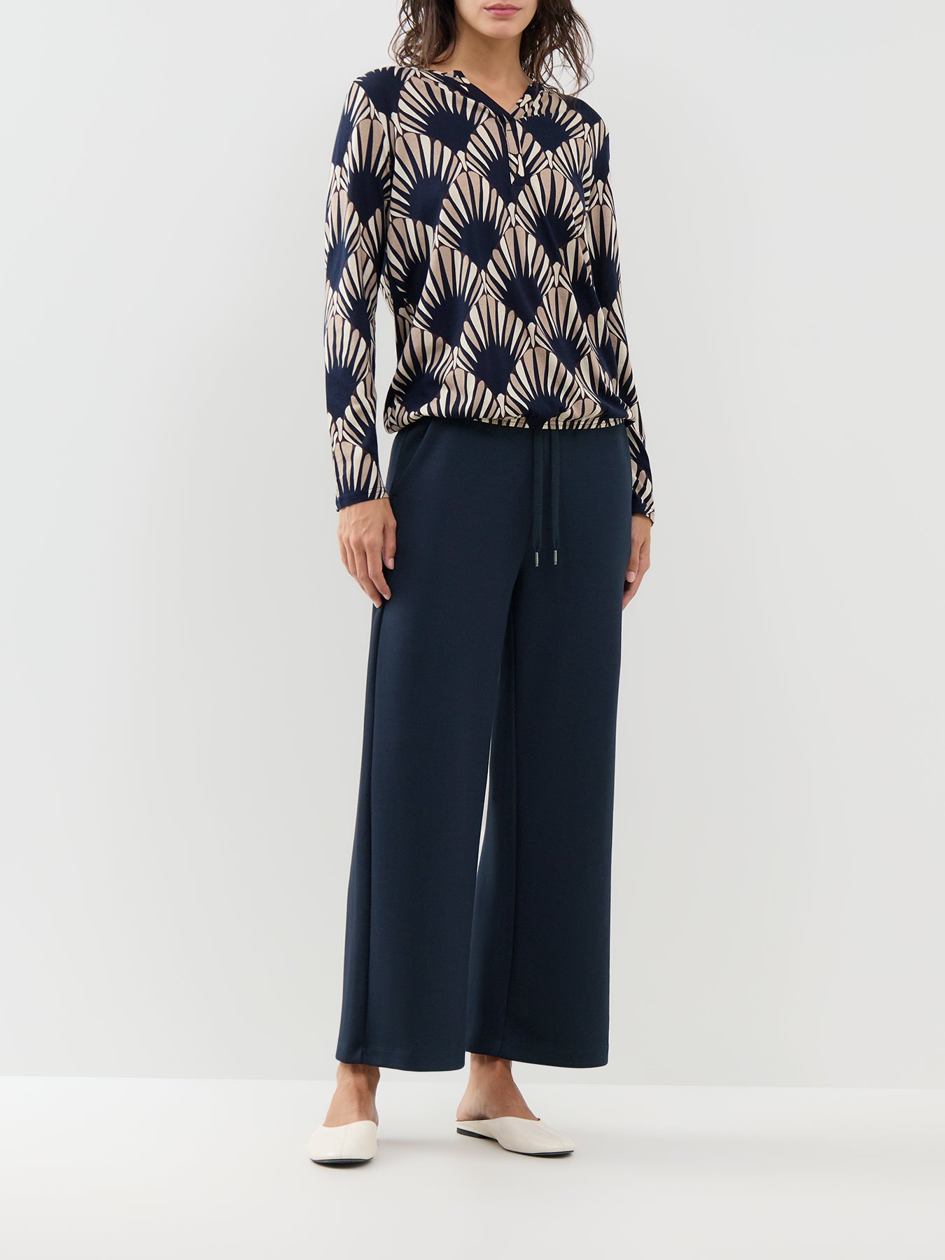 Felicity Organic Cotton-Blend Printed Long-Sleeve Top