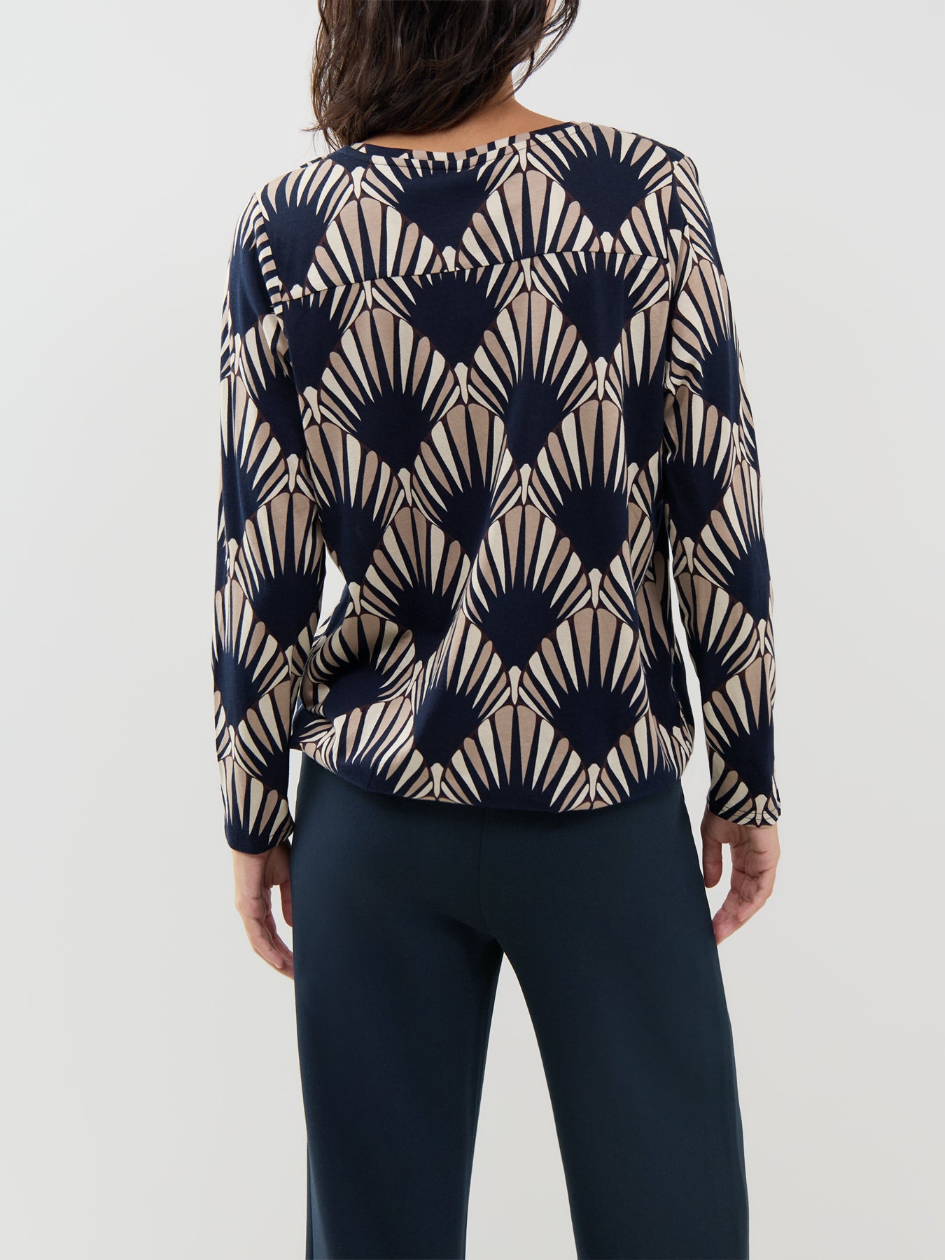 Felicity Organic Cotton-Blend Printed Long-Sleeve Top