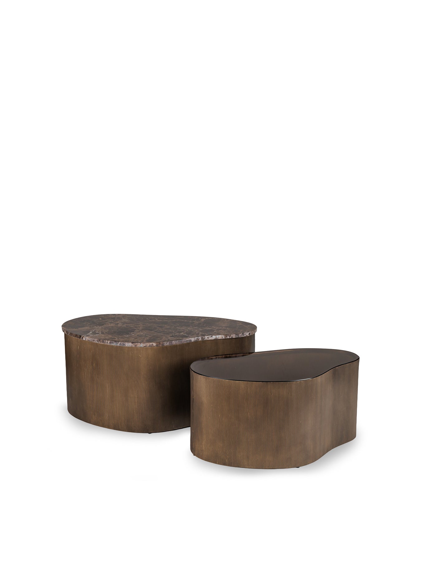 Cloud Marble & Glass Set of 2 Coffee Tables