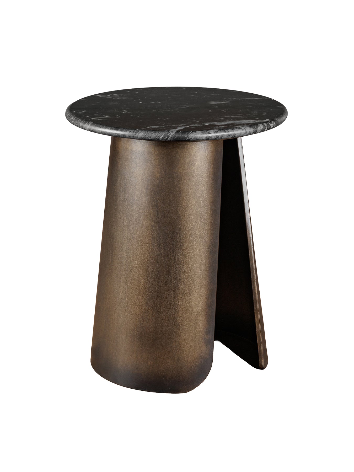 Newton Crescent Marble Side Table Gold