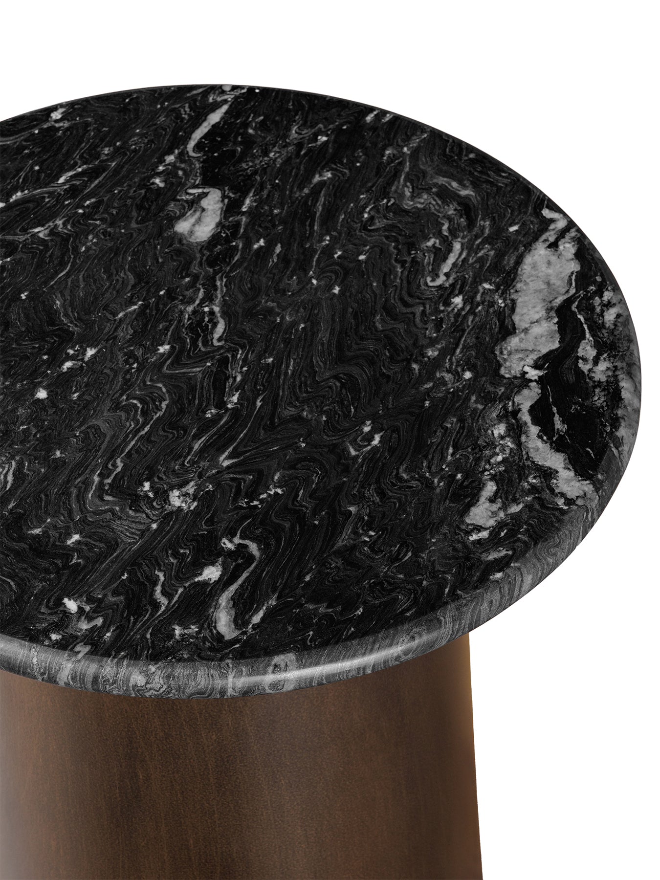 Newton Crescent Marble Side Table Gold