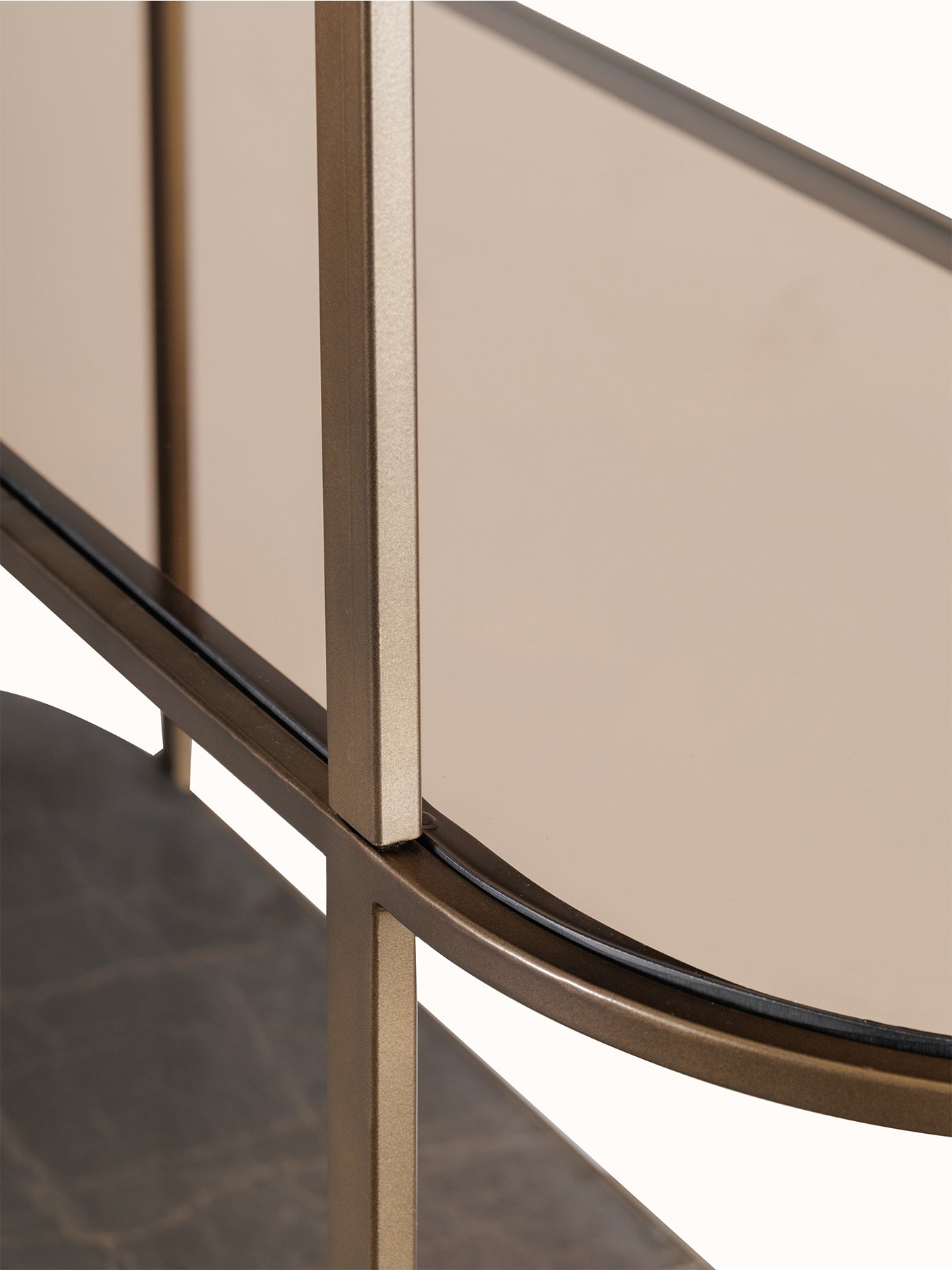 Belvedere Marble Shelving Unit with Storage Gold