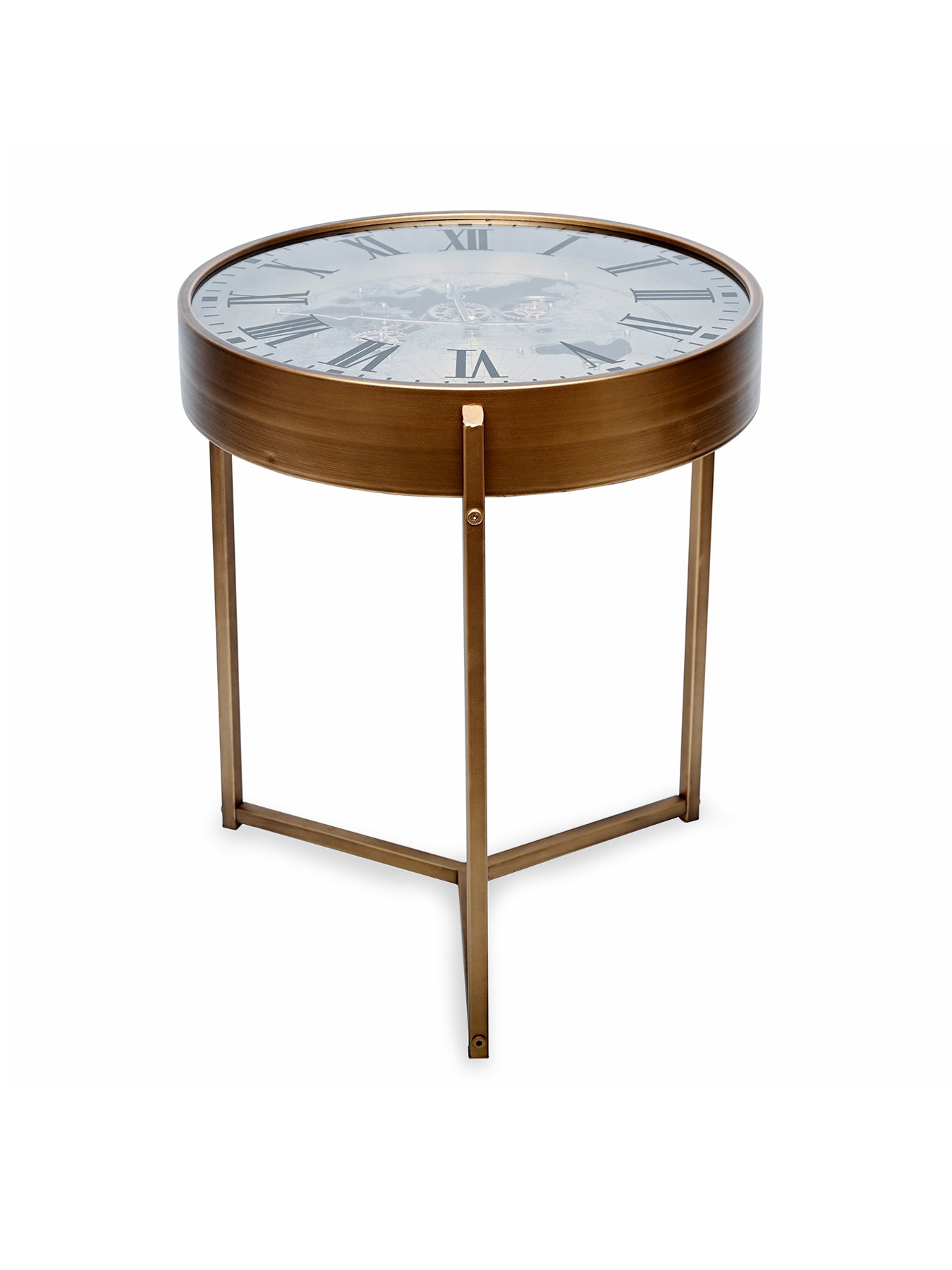 Atlas Moving Cogs Side Table Gold