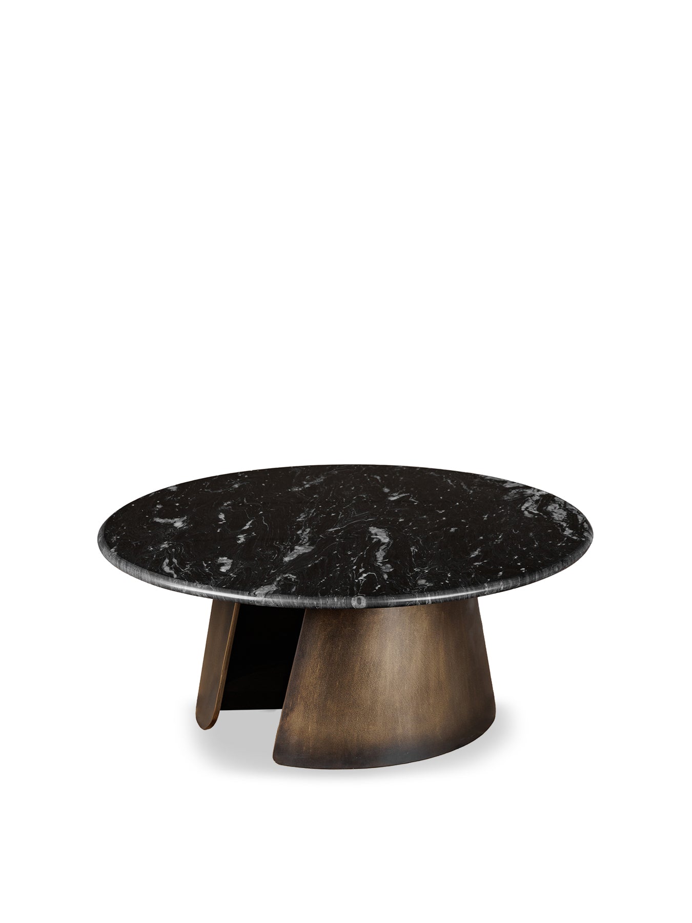 Newton Crescent Marble Coffee Table Gold