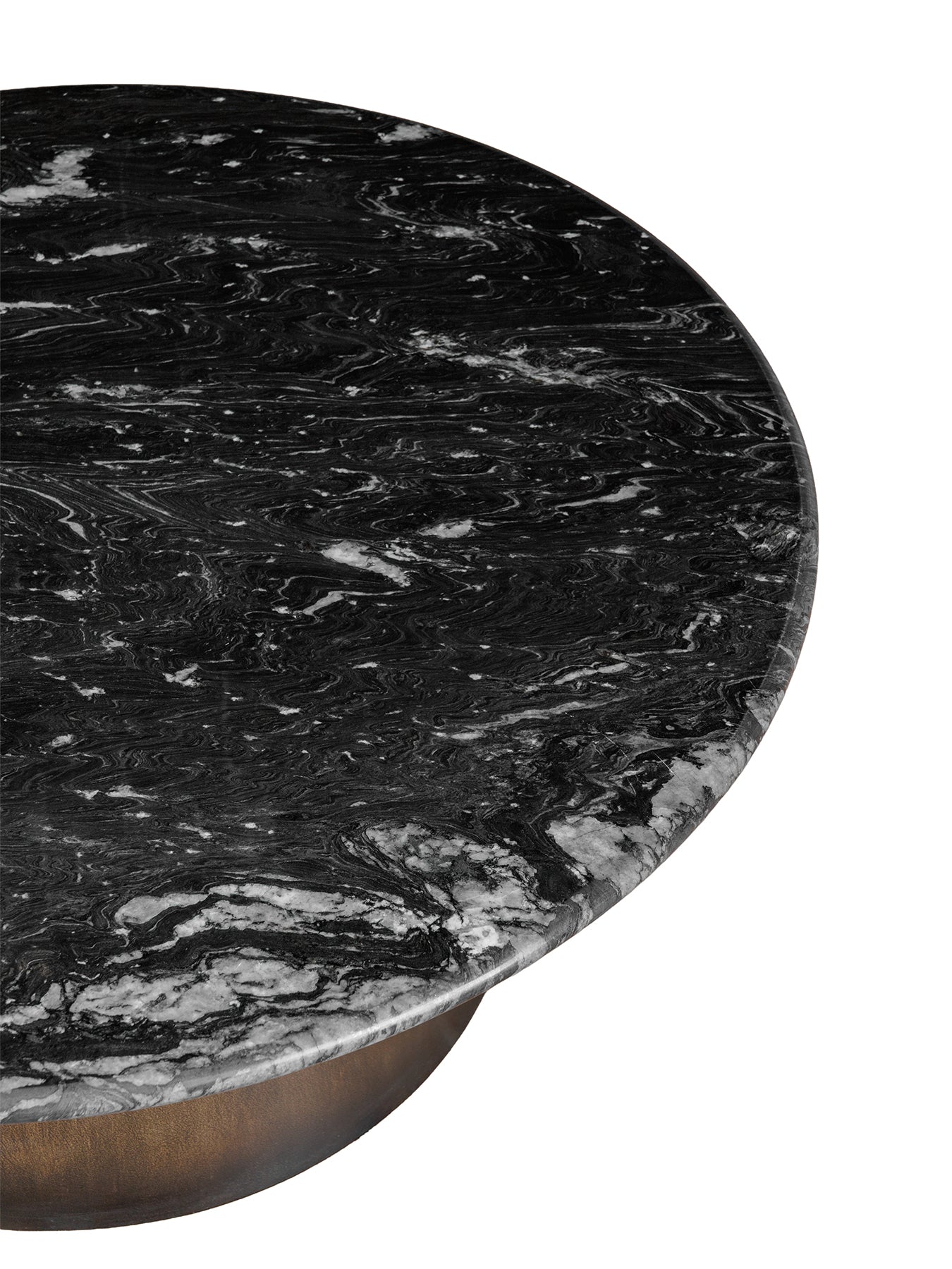 Newton Crescent Marble Coffee Table Gold
