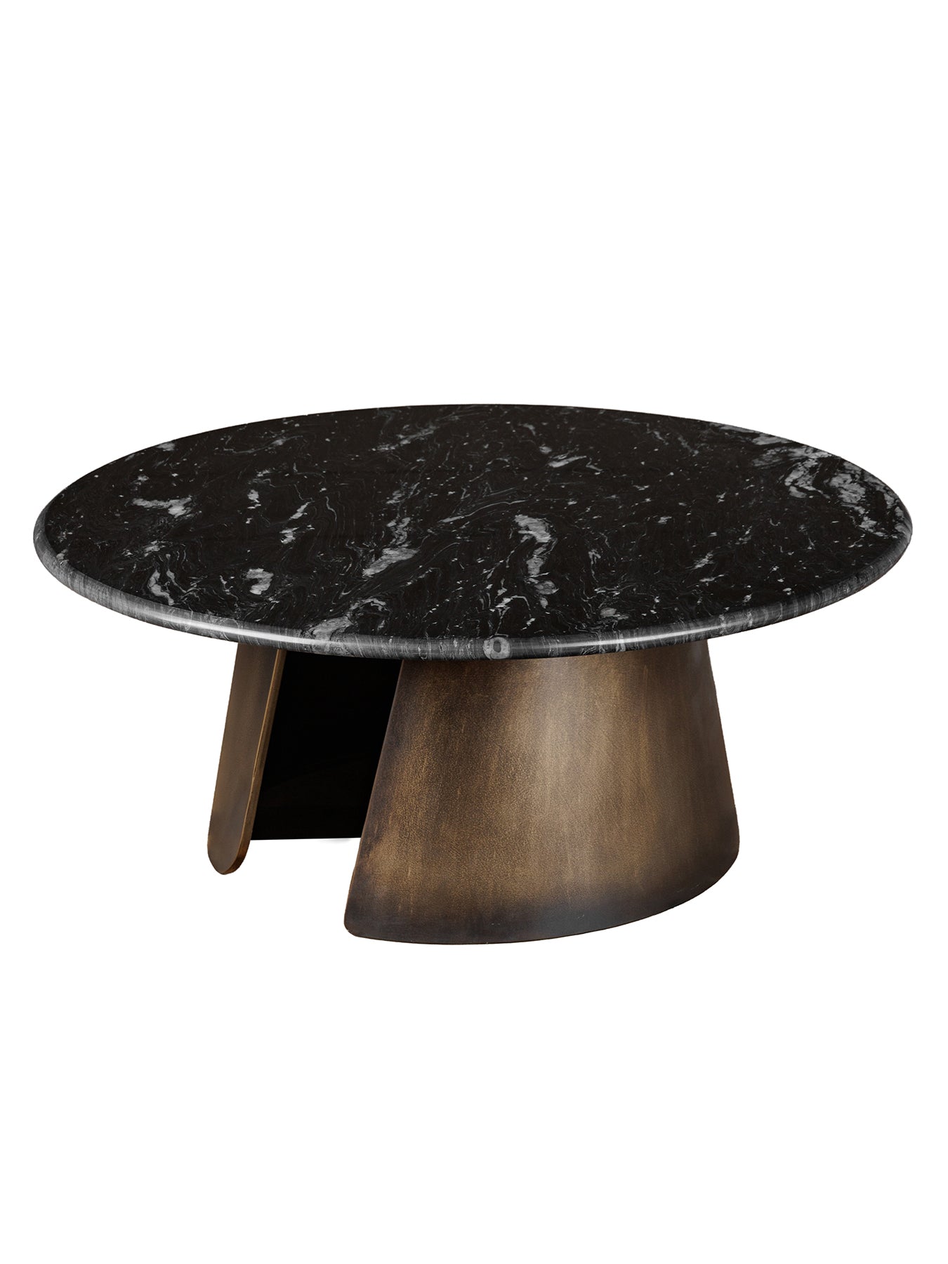 Newton Crescent Marble Coffee Table Gold