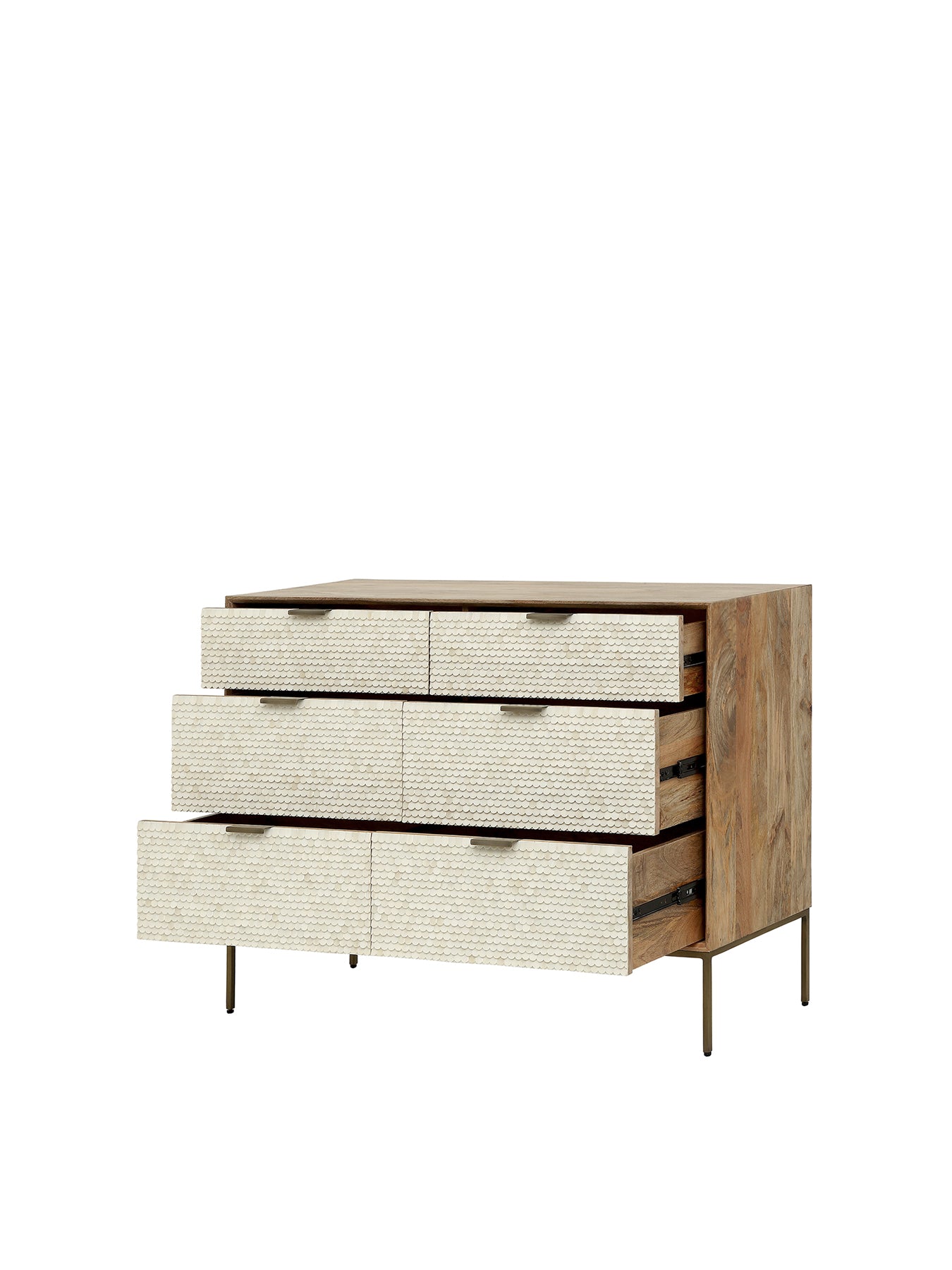 Nerida Bone Inlay Chest of Drawers Cream