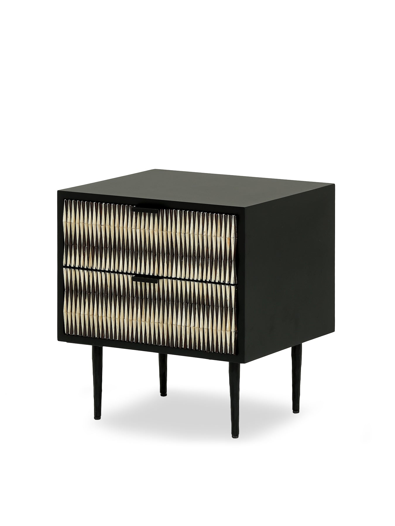 Imperia Bone Inlay Bedside Table Black