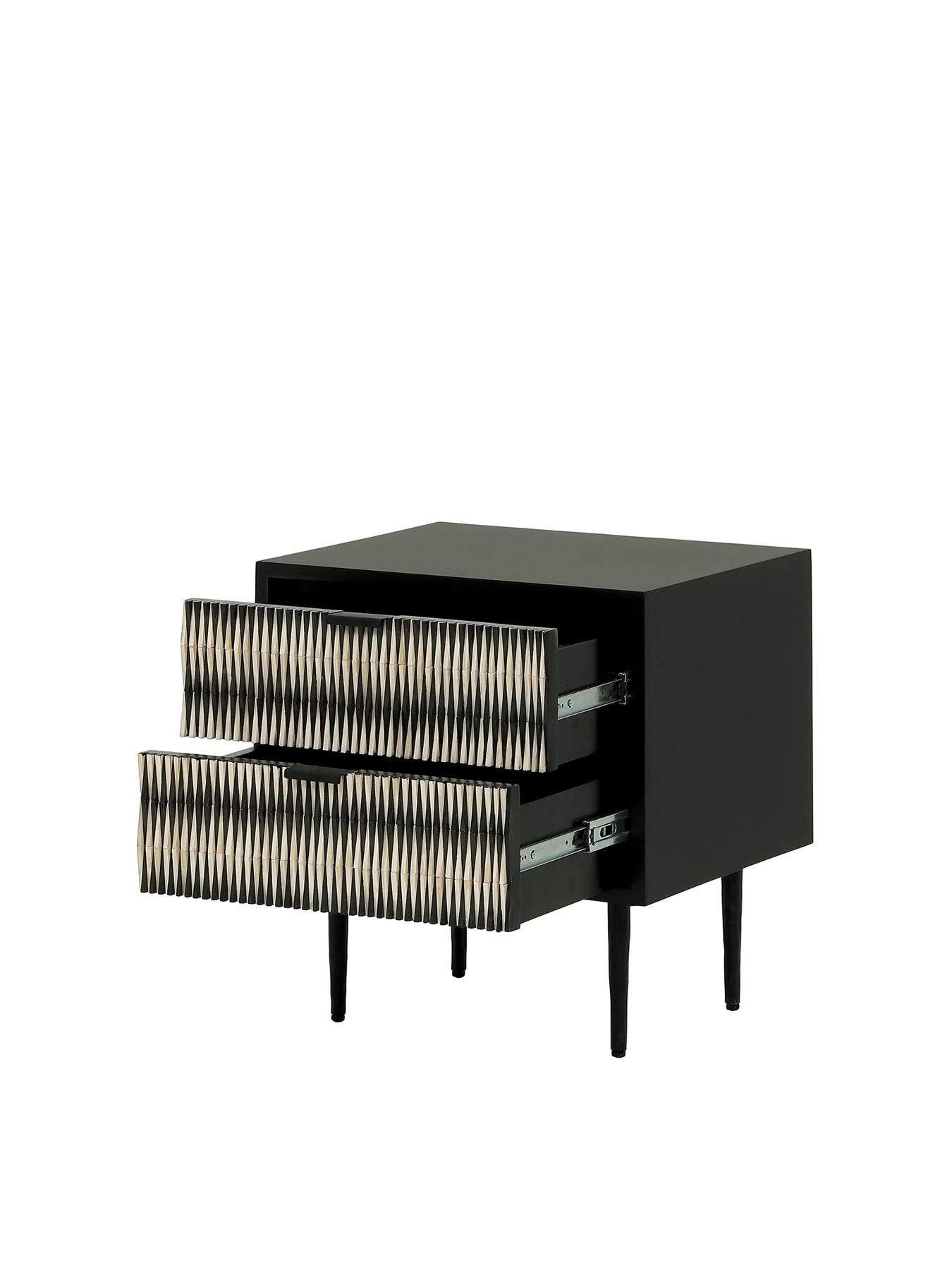 Imperia Bone Inlay Bedside Table Black