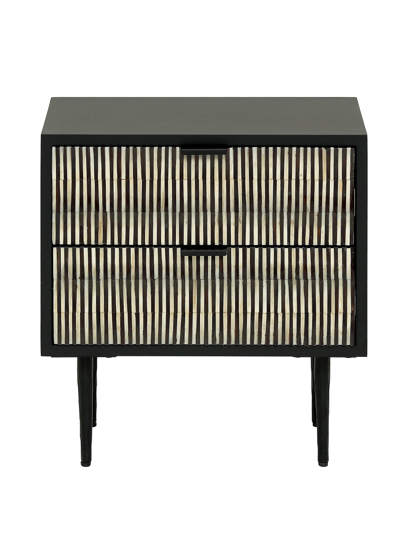 Imperia Bone Inlay Bedside Table Black
