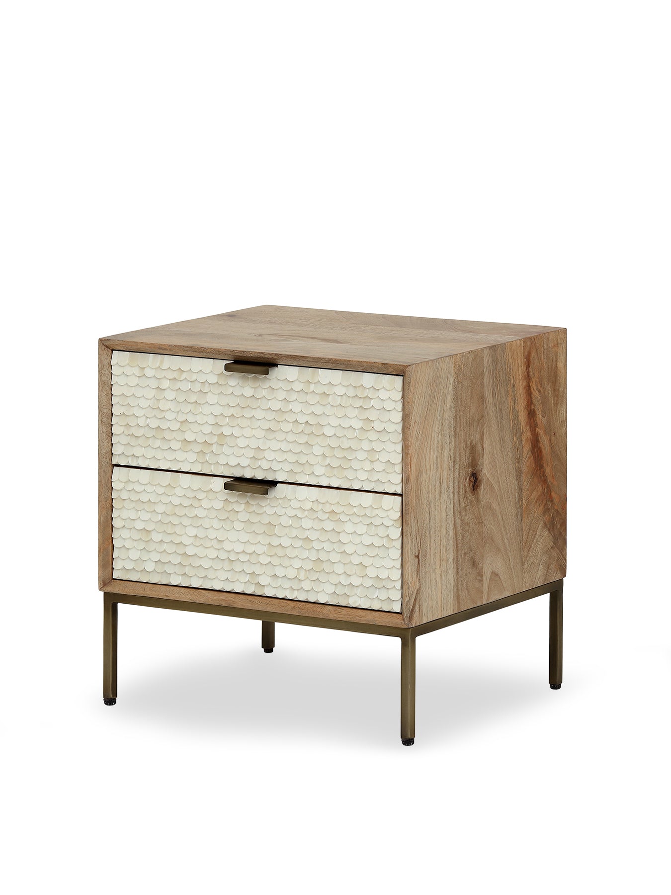 Nerida Bone Inlay Bedside Table Cream