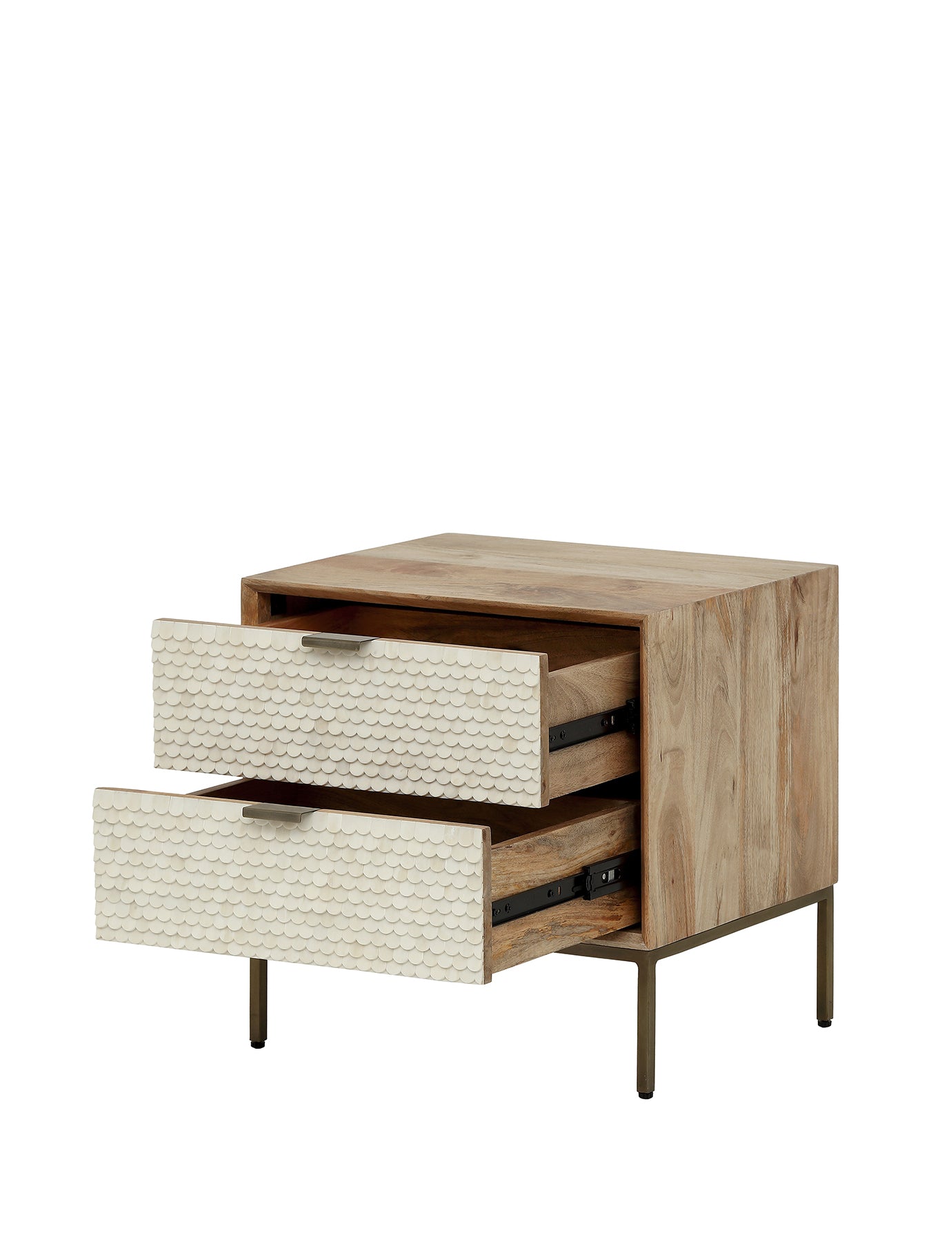 Nerida Bone Inlay Bedside Table Cream