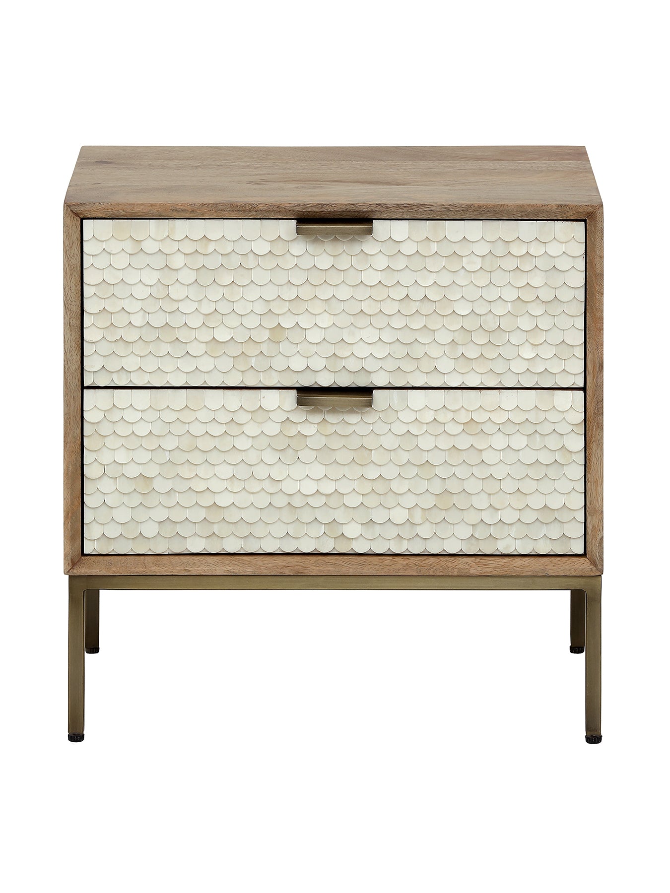 Nerida Bone Inlay Bedside Table Cream