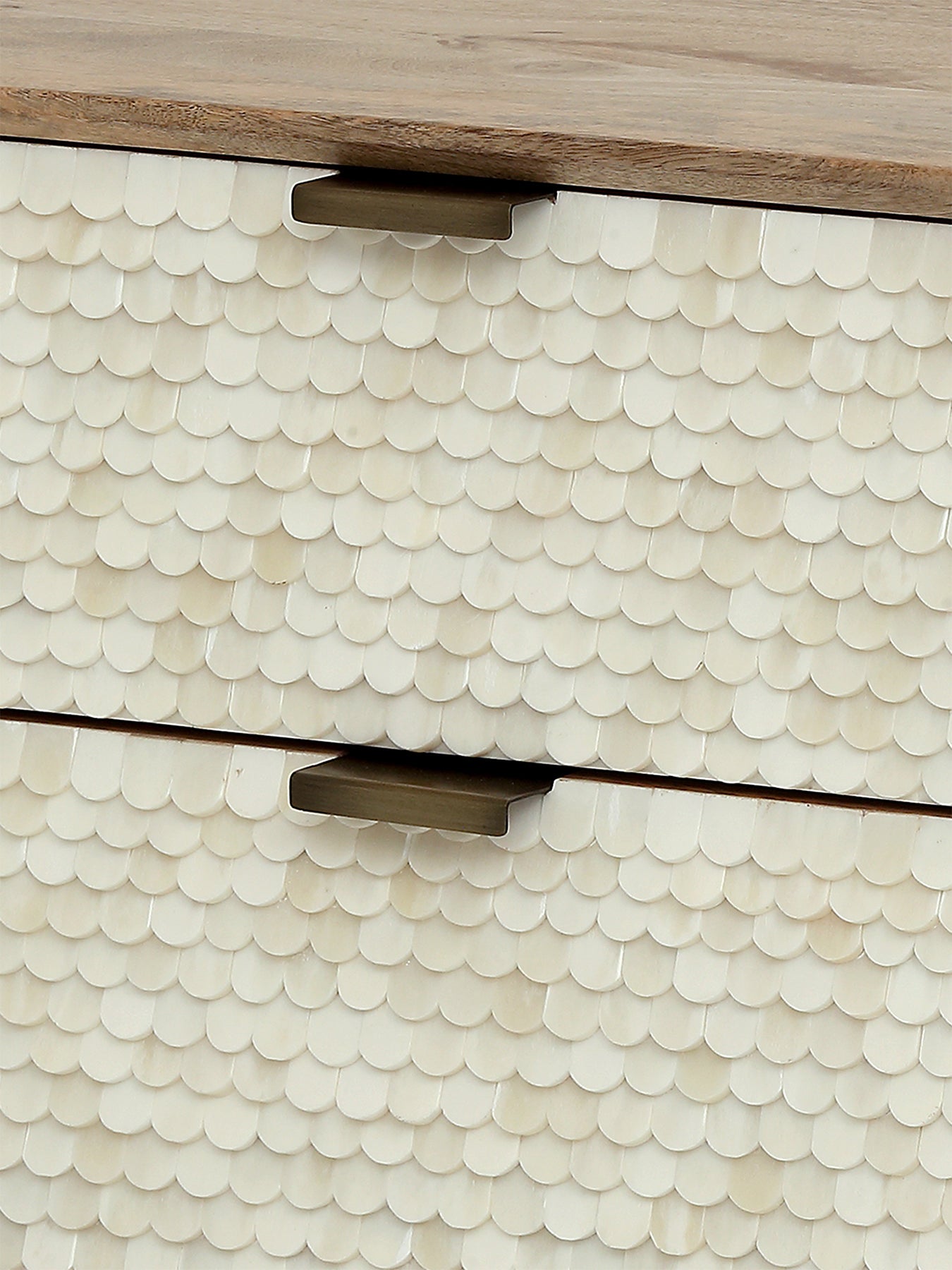Nerida Bone Inlay Bedside Table Cream