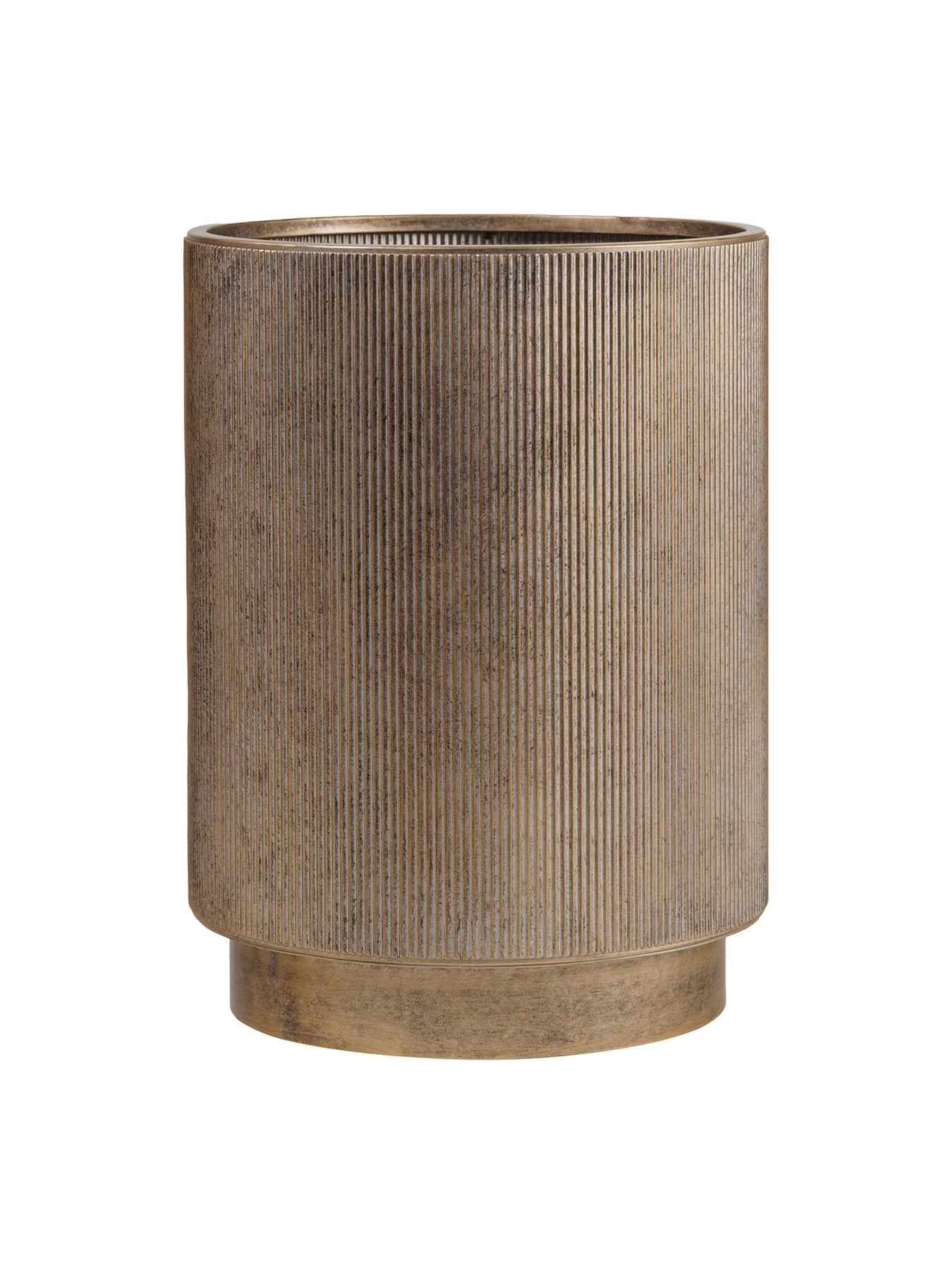 Belvedere Set of 3 Floor Planters Aged Gold