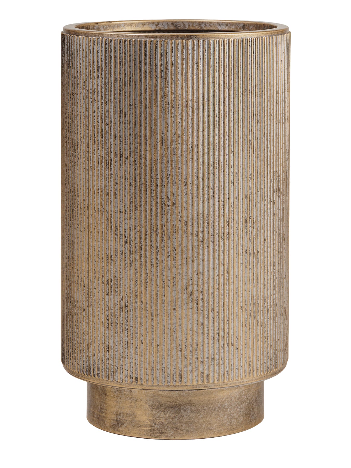 Belvedere Set of 3 Floor Planters Aged Gold