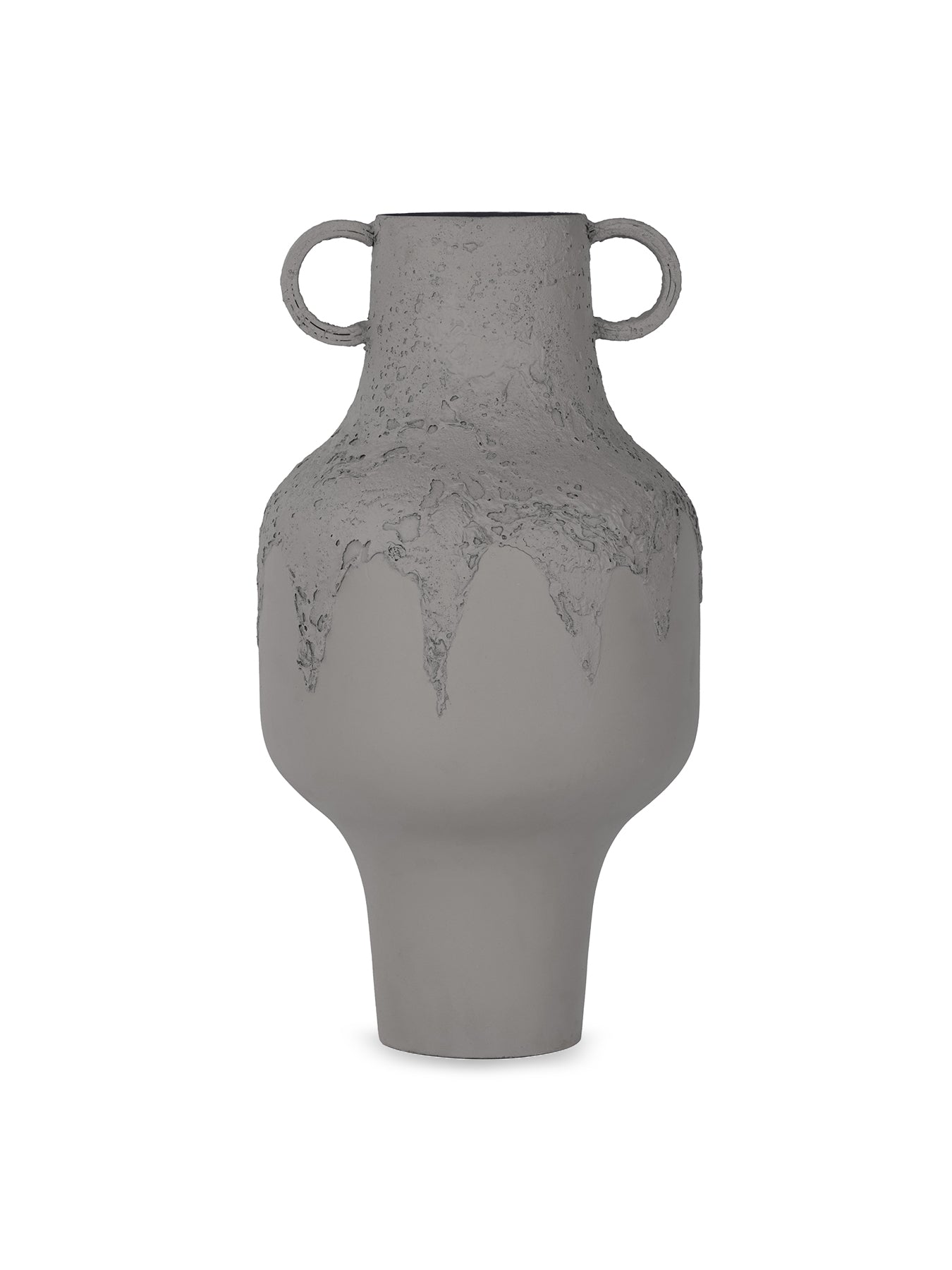 Alora Textured Metal Vase Tall Grey