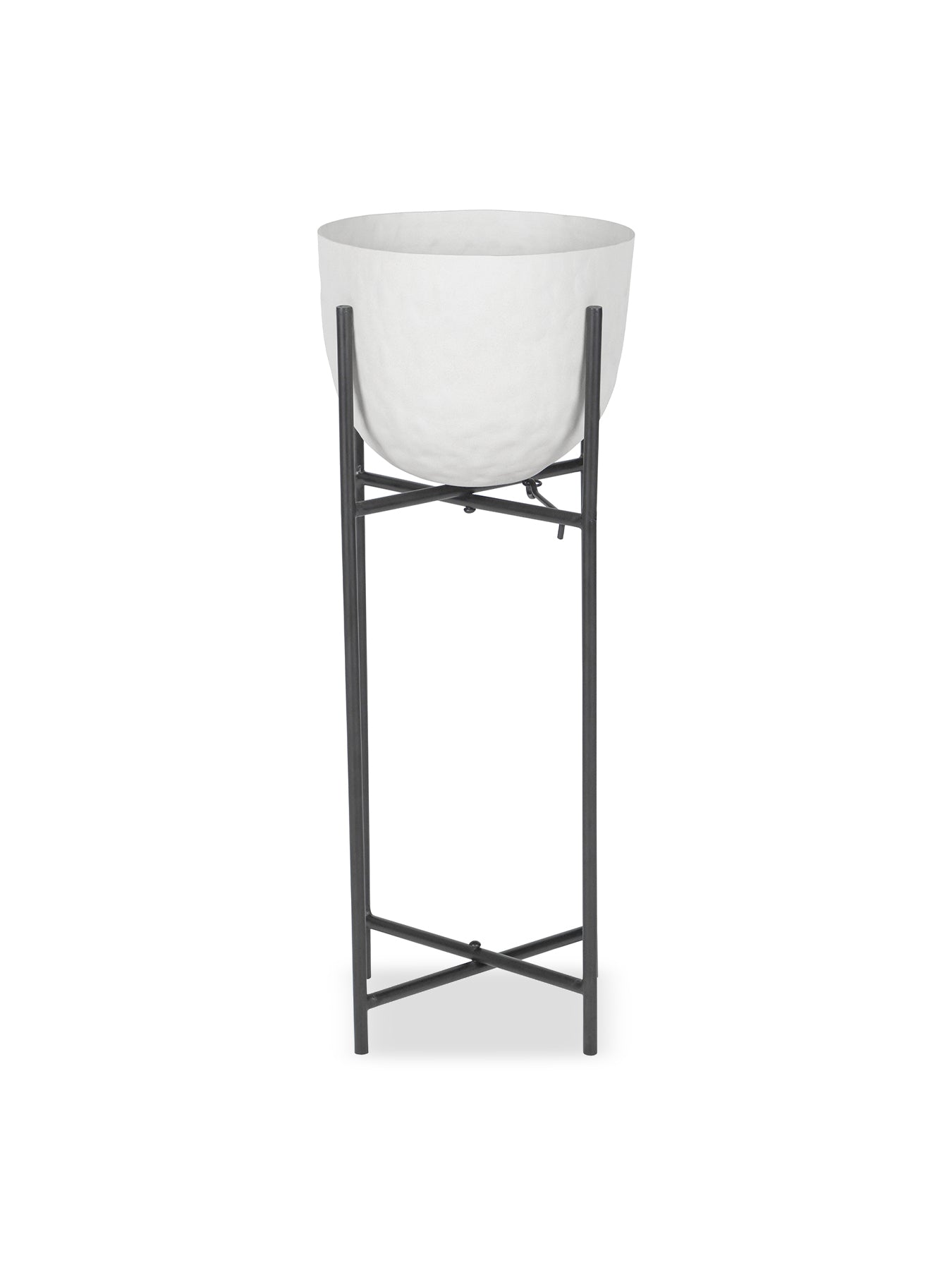 Samui Stonewash Planter on Stand 55cm White