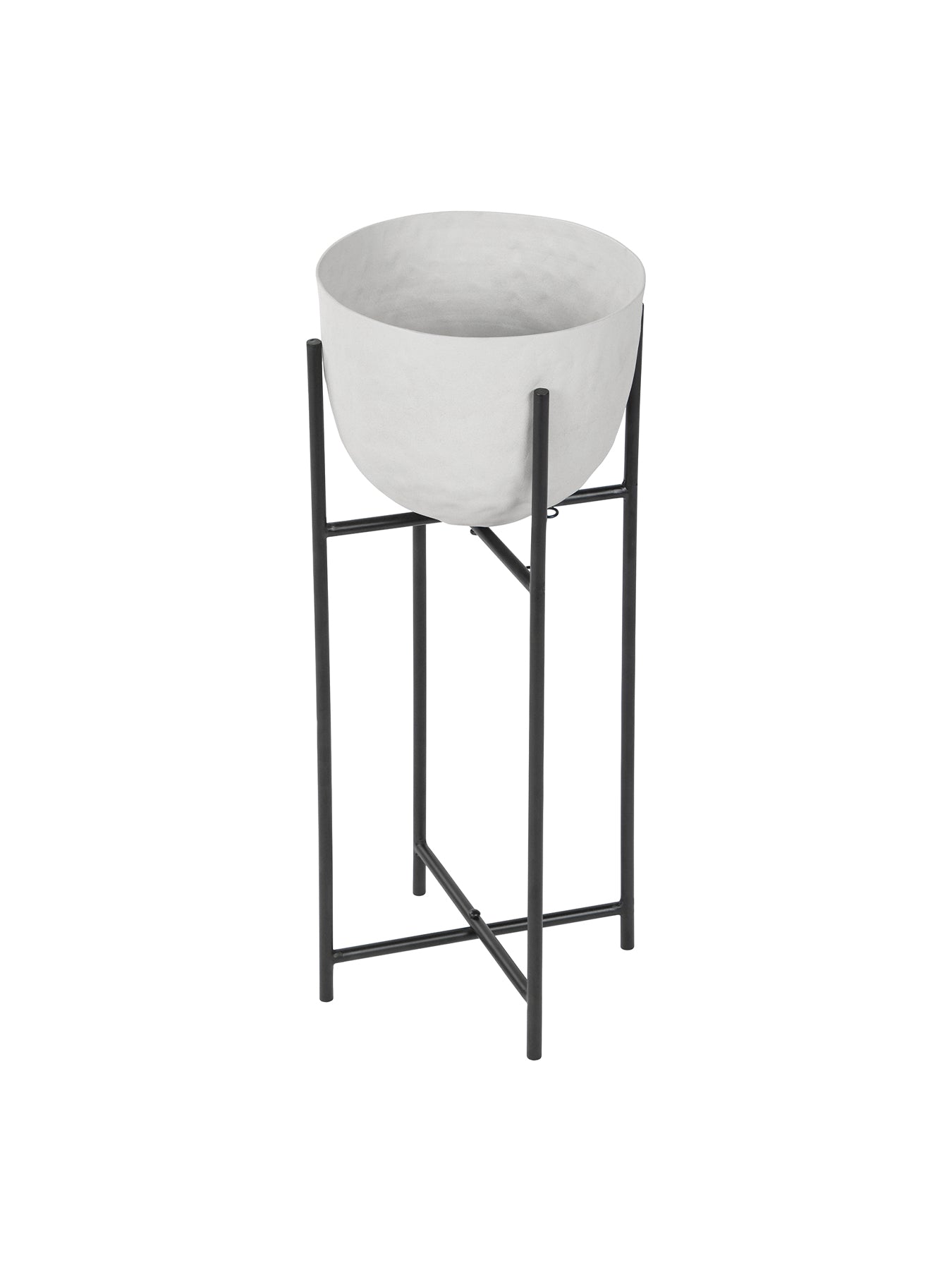 Samui Stonewash Planter on Stand 55cm White