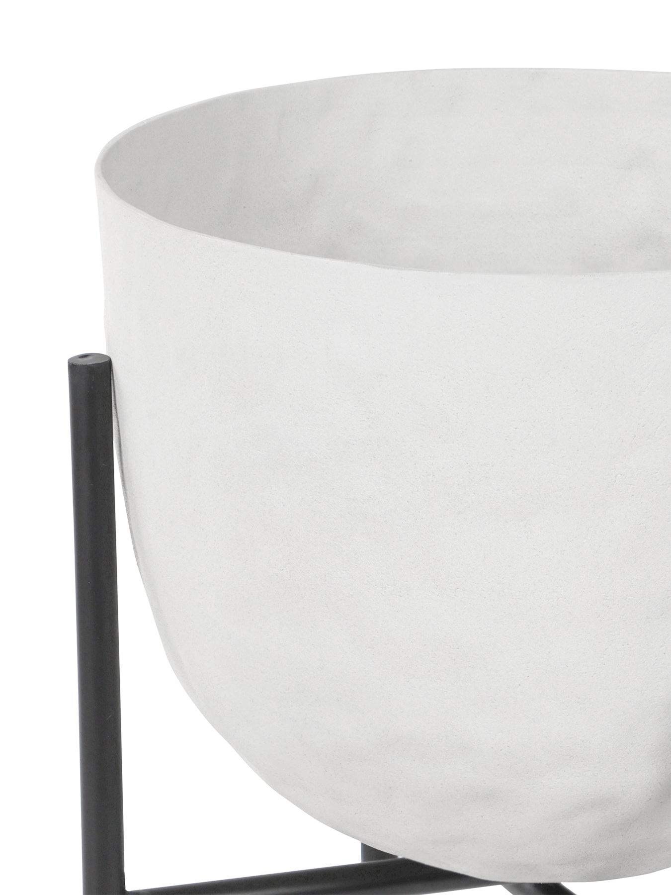 Samui Stonewash Planter on Stand 55cm White
