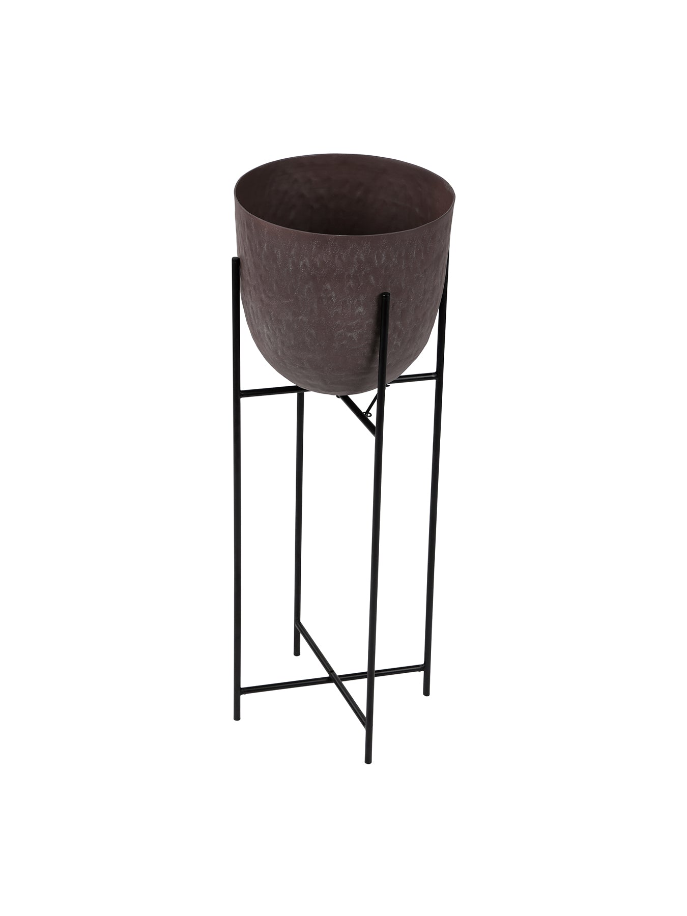 Samui Stonewash Planter on Stand 73cm Brown